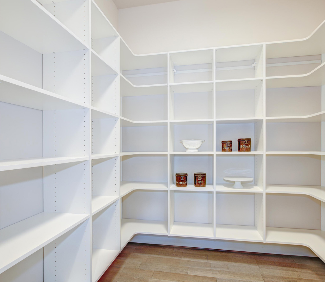 Closet and Beyond White Pantry shelves
