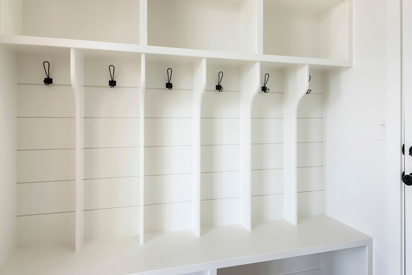 white mudroom