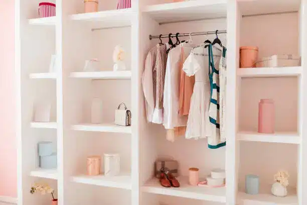 Safe and accessible closet organizers in a nursery closet