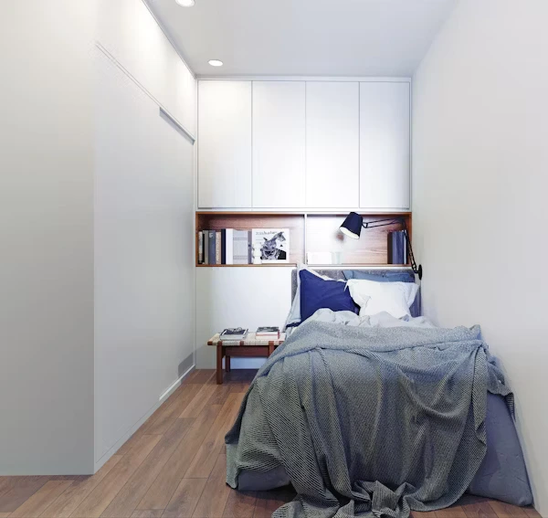 Storage challenges in narrow bedroom without custom closets