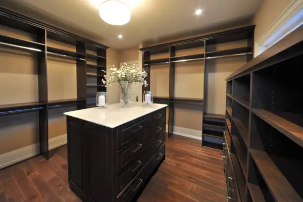 Elegant Walk-In Closet Islands for Smart Organization