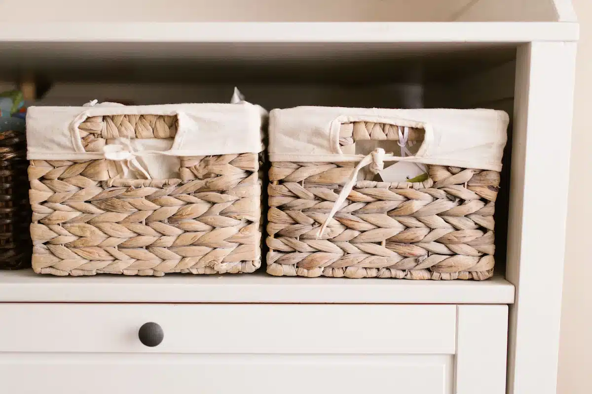 baby closet solutions with adjustable shelving and organized bins for nursery storage