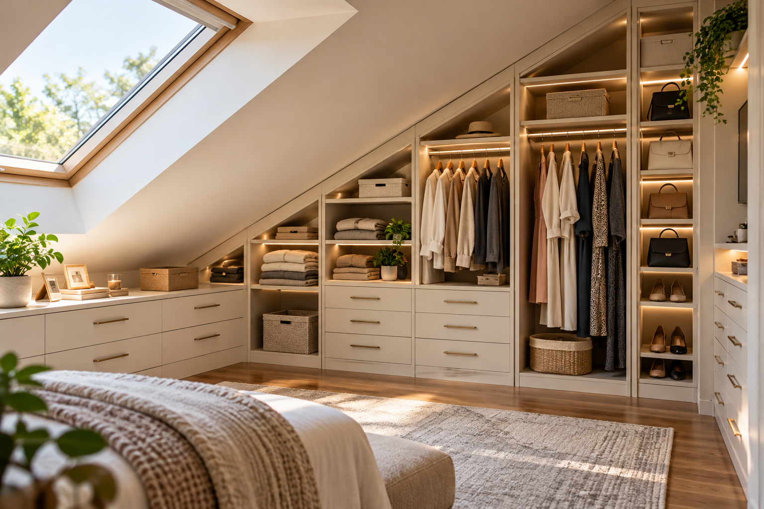 closet design for sloped ceilings